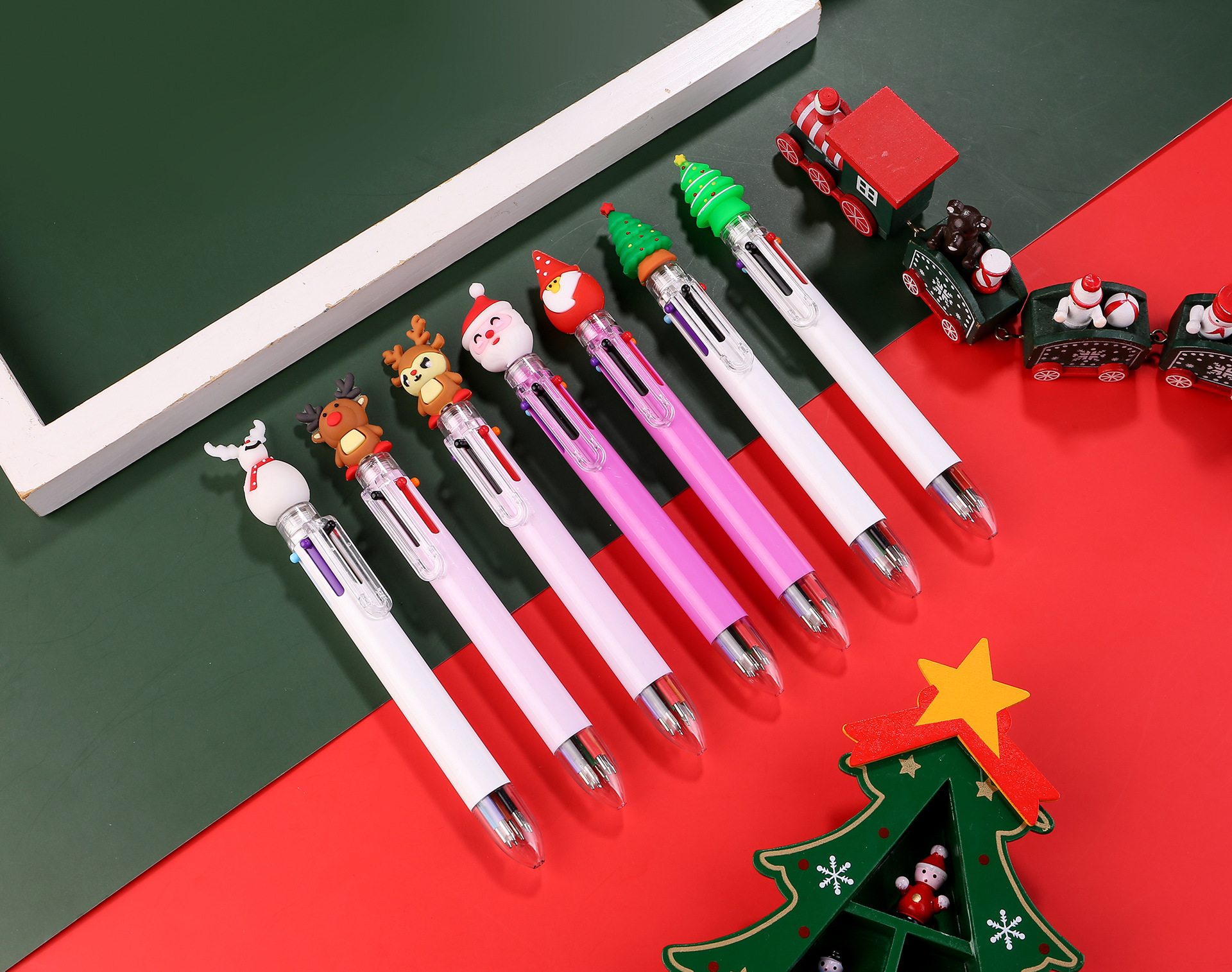 1 Piece Christmas Tree Santa Claus Learning Christmas Plastic Silica Gel Cute Ballpoint Pen display picture 1