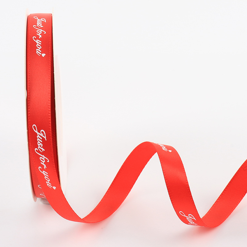 2,5 cm flor floral caja de regalo cinta de poliéster pastel DIY arco cinta sólo para usted letra inglesa cinta