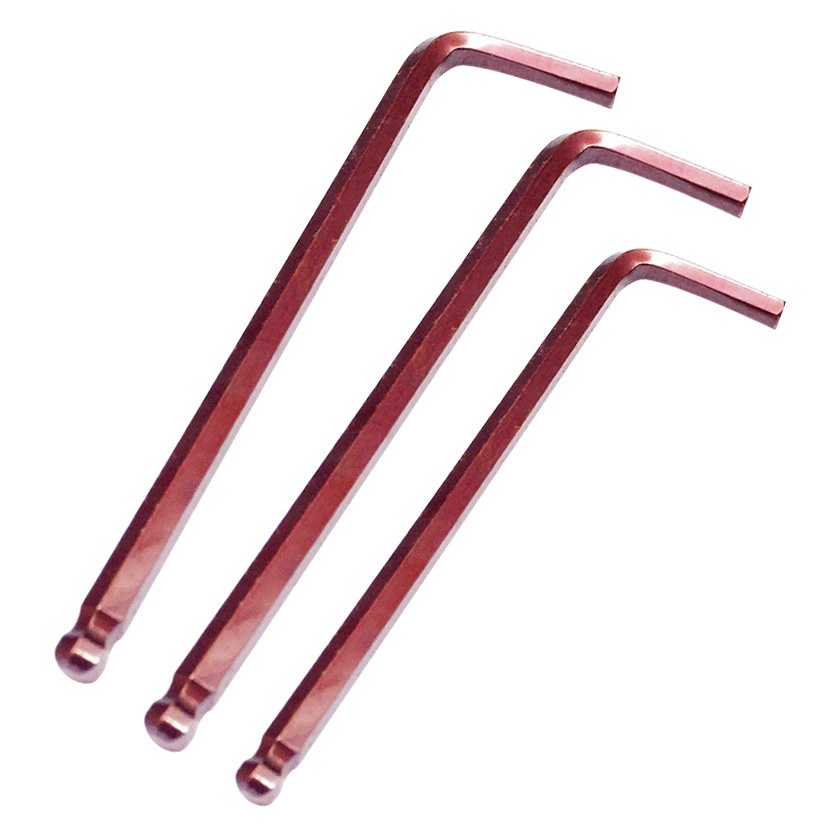 Промышленный сверхпрочный шестигранный ключ с шаровым наконечником S2, средней длины, сферический, цвет красно-бронзовый, 1.5-19 мм