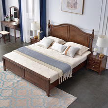 美式實木床1.5m/1.8米單雙人主卧室床公主床現代簡約鄉村儲物婚床