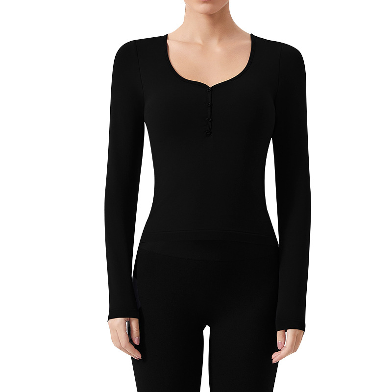 피트니스 의류 여성용 긴팔 스포츠 상의 슬림 러닝 티셔츠 타이트 핏 네트 셀러브리티 요가 의류 헨리 칼라
