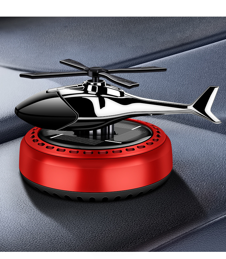 Car Accessories, Car Decorations, Aromatherapy Toys, Odor Removal, Solar-Powered Mini Helicopter Ornaments with Round Bottoms