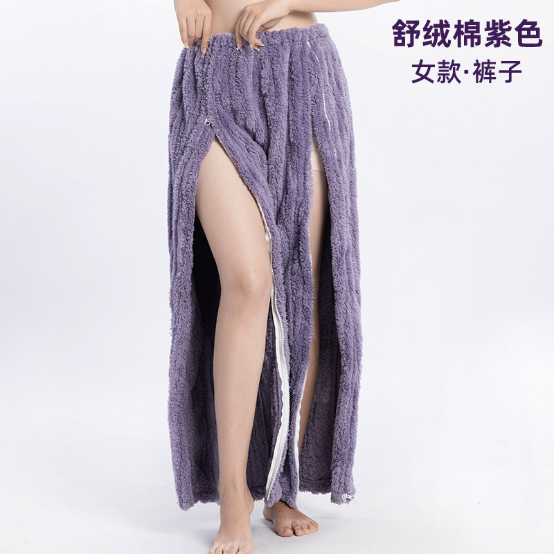 Women's cotton velvet purple pants