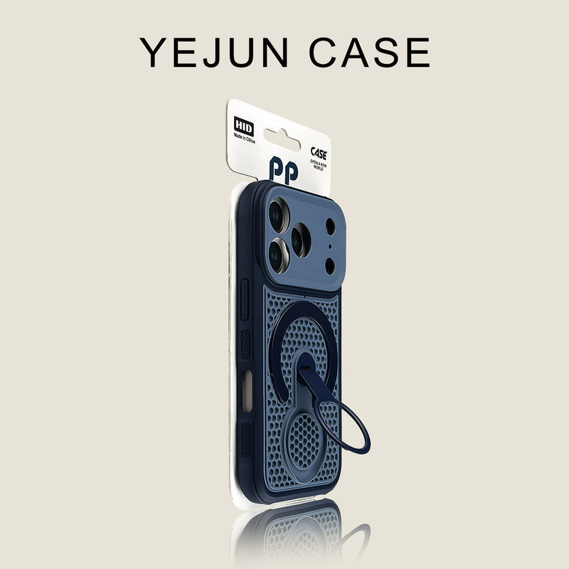 Suitable for Iphone17Promax Colorful 360-Degree Rotating Ring Magnetic Stand Phone Case Apple 16 Heat Dissipation