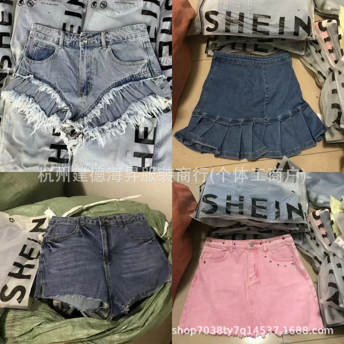SHEIN comercio exterior pantalones cortos jeans de verano casual versátil pantalones cortos de moda mujeres al por mayor transfronterizos Xiyin productos de cola a bajo precio
