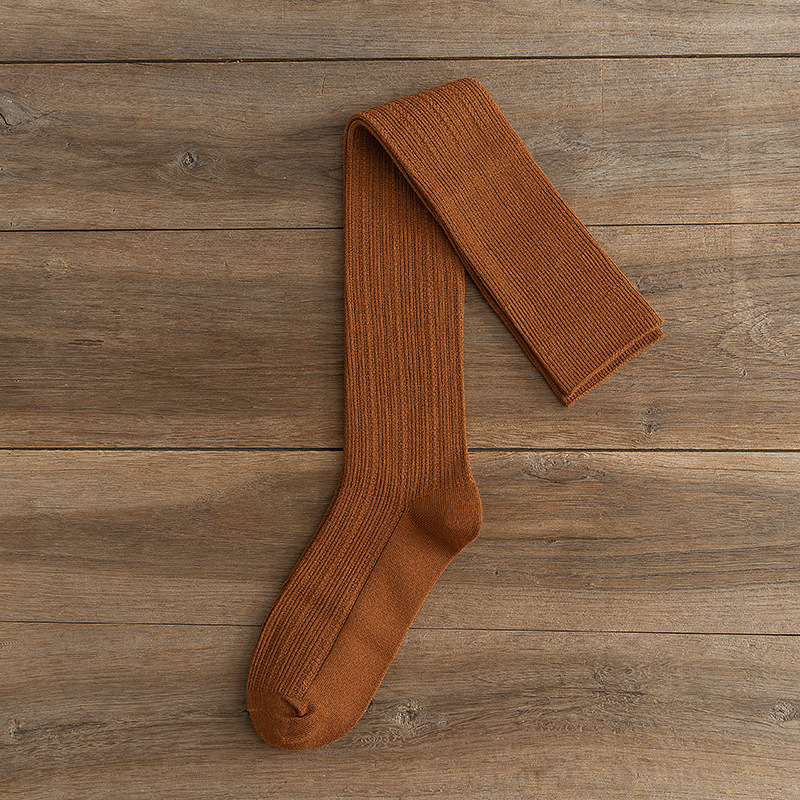 Medias de las mujeres calcetines de pantorrilla de estilo preppy negro pierna flaca media alta Calcetines de la rodilla de las mujeres de una sola pieza de entrega