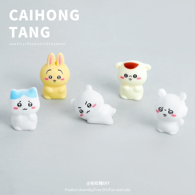 微缩树脂配件实色小兔子可爱小动物微缩迷你潮玩装饰桌面摆件饰品|undefined