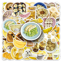 50张香蕉ins风贴纸小清新水果咕卡手账DIY装饰水杯笔记本电脑贴纸