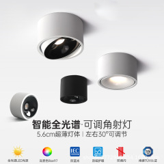 超薄明装射灯防眩角度可调led家用客厅无主灯智能全光谱