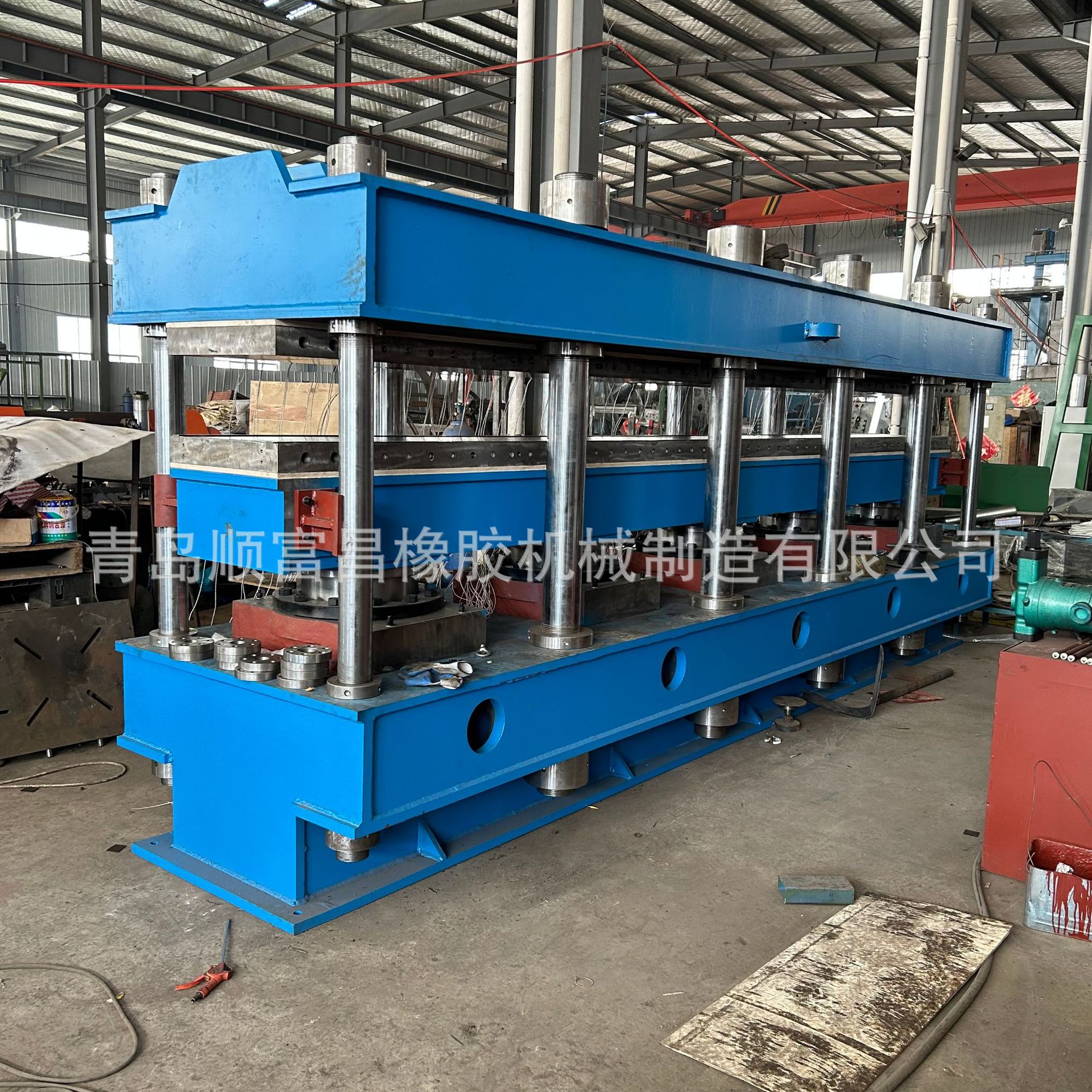 自产自销长条式柱式平板硫化机 1000吨自动升降液压模压机