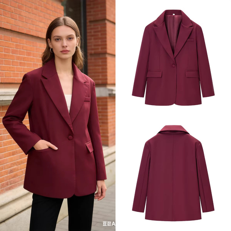 Z Brand Foreign Trade Cross-Border Ready Stock European and American Style Women's Clothing 2026 Spring New Fashion Casual One-Button Blazer Z Brand Foreign Trade Cross-Border Ready Stock European and American Style Women's Clothing 2026 Spring New Fashion Casual One-Button Blazer