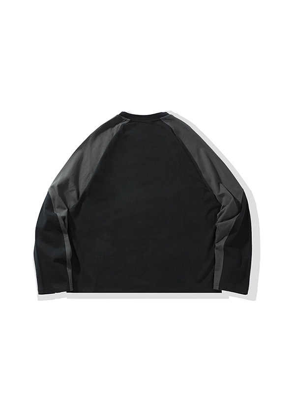 ATBORDER 2025 春の新日本レトロコントラストカラースプライシングラウンドネックスウェットシャツトレンディなカップル Tシャツ男性用