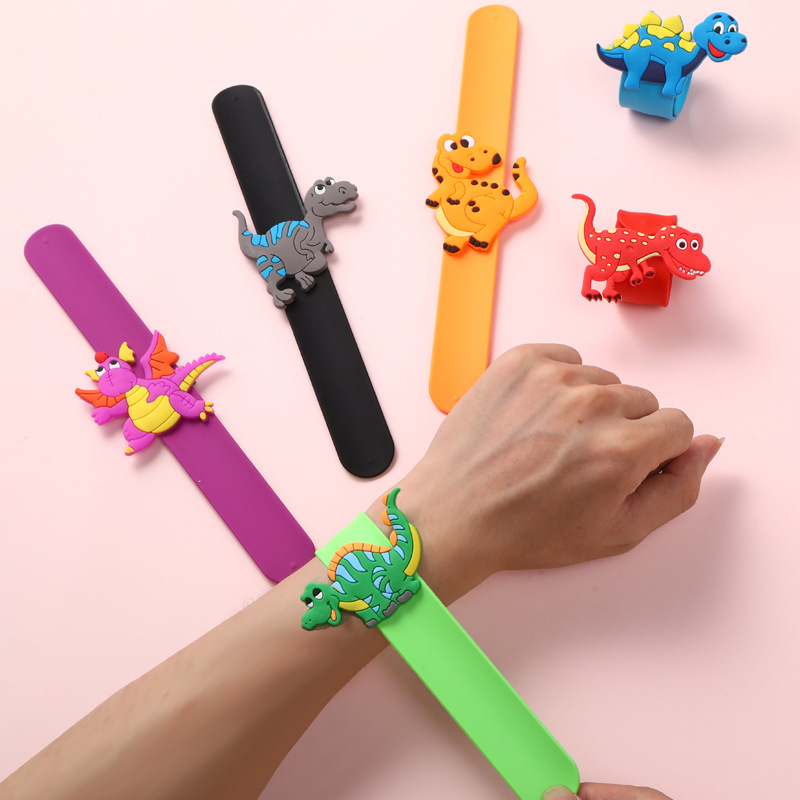 跨境恐龙拍拍圈 儿童啪啪圈手环卡通拍打硅胶手腕带手链玩具小礼