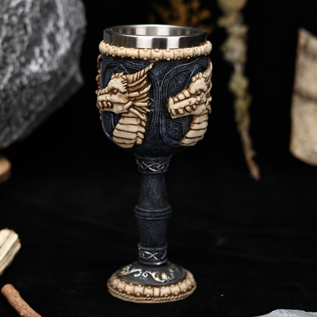 Nuevo antiguo fósil de dragón transfronterizo taza de vino de acero inoxidable taza de cóctel regalos creativos regalos creativos