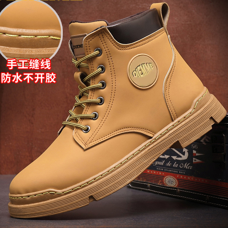 Botas Martin transfronterizas, botas de cuero cómodas de suela gruesa de cuero al por mayor para hombres y mujeres, botas de mujer con cordones de alta calidad informales y modernas