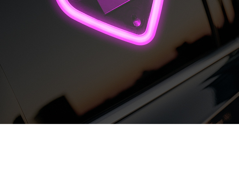 Car Heart-Shaped Light, Solar Decorative Light, Led Warning Light, Triangular Window Rear Window Car-Mounted Fun and Cute Atmosphere Light