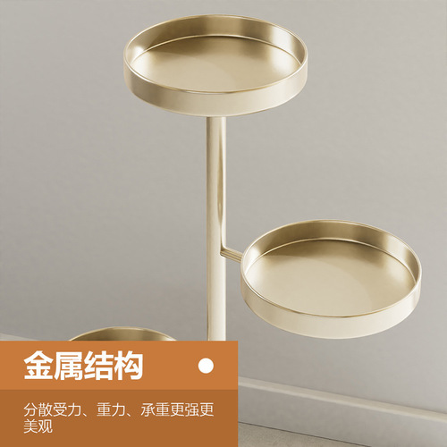 Modern simple flower stand, light luxury iron slate storage rack, indoor living room floor-standing multi-layer balcony pothos flower pot rack