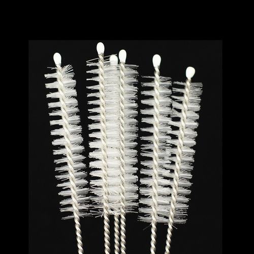Manufacturer wholesale stainless steel straw brush nylon test tube brush children's bottle nipple cleaning small brush catheter brush