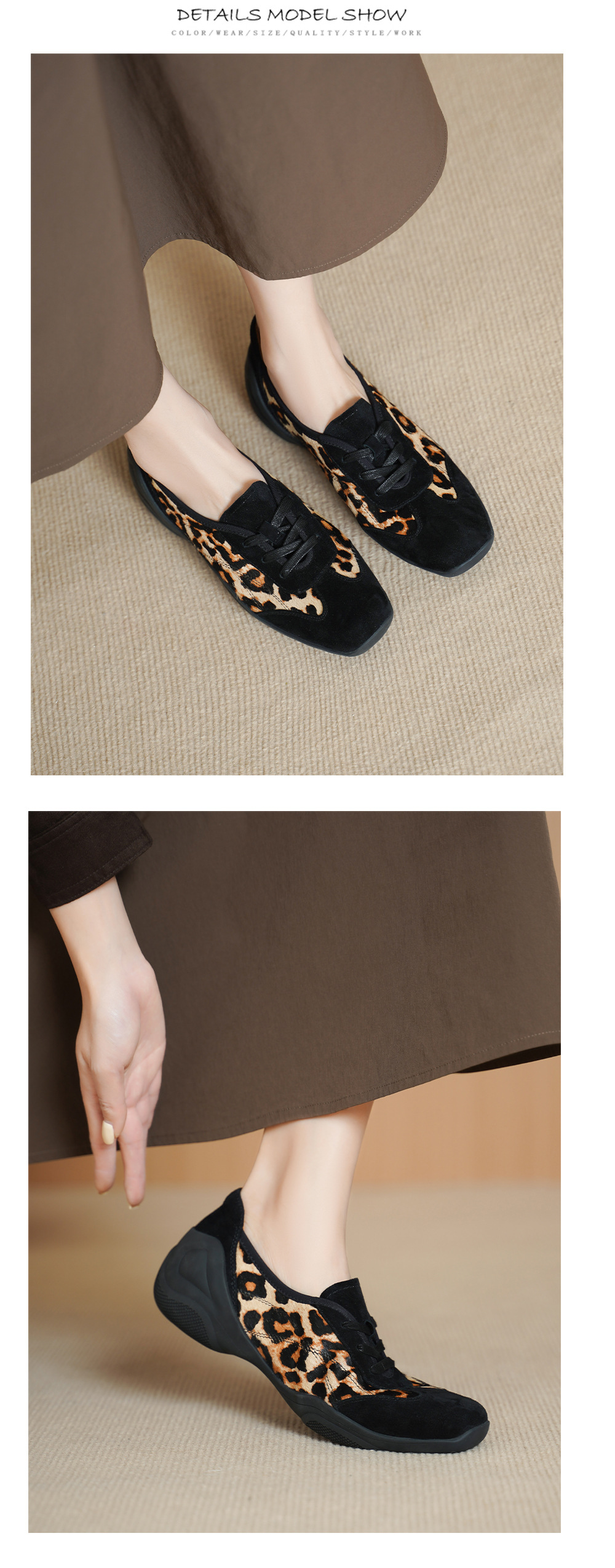 Giày sneaker nữ đế dày phối màu dây buộc phong cách Đức Huấn — đen chi tiết 8