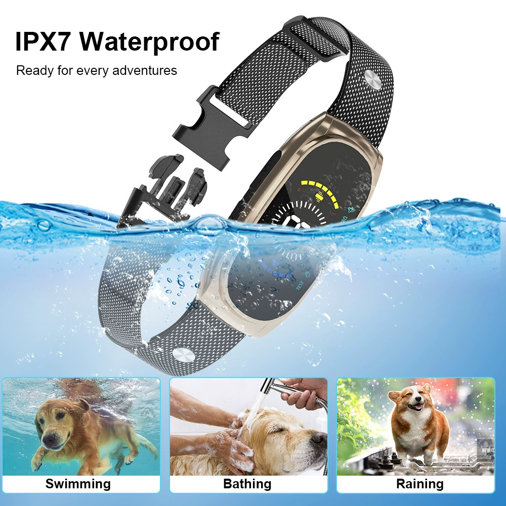 Цветной экран Щенячий ошейник Регулируемый звук Вибрация вперед для улучшения ощущения движения