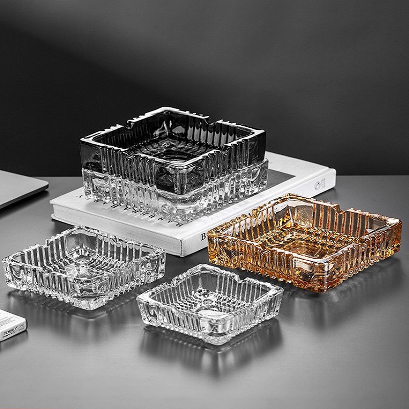 Cenicero de vidrio creativo de cristal cenicero de sala de estar doméstica a prueba de humo hotel comercial sala de huéspedes oficina sensación