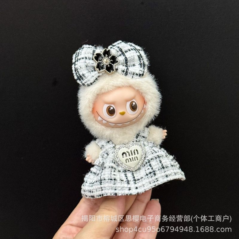 仅衣服适用四代心底密码4.0拉布布娃衣mini版Labubu迷你公仔套装|undefined