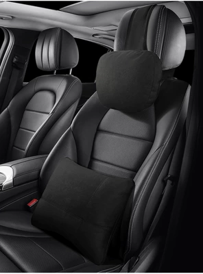 Car Headrest, Lumbar Support, Neck Pillow, Car Pillow, Shoulder Pillow, Home Pillow, Car Seat Memory Foam Neck Pillow (Waist support) - black-model-comfortable-and-breathable-single-headrest