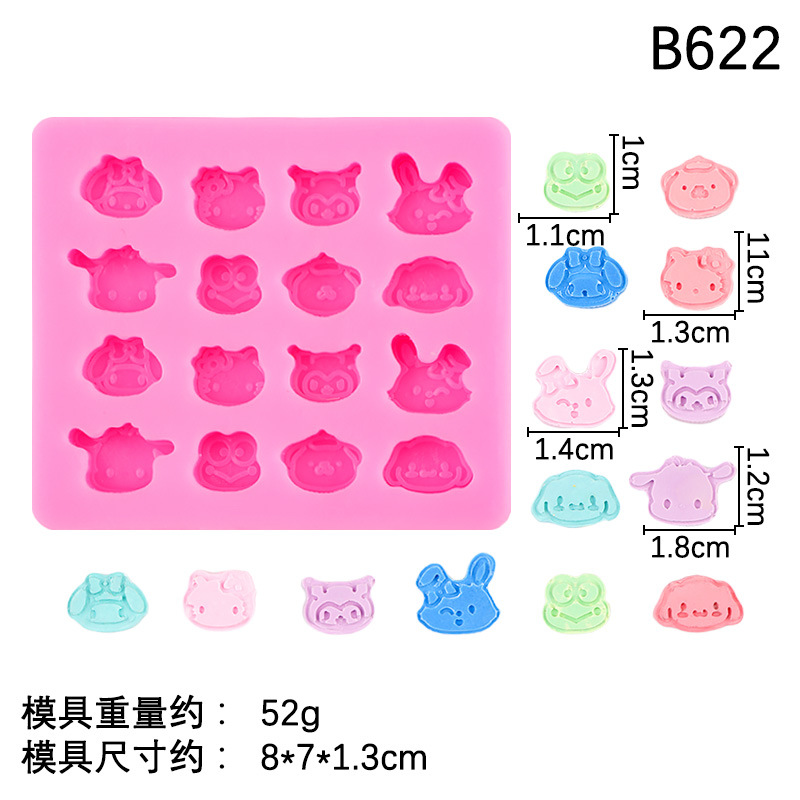 Lindo personaje de rana molde de silicona calabaza en forma de avellana molde de chocolate yeso goteo fuego pintura molde de cera