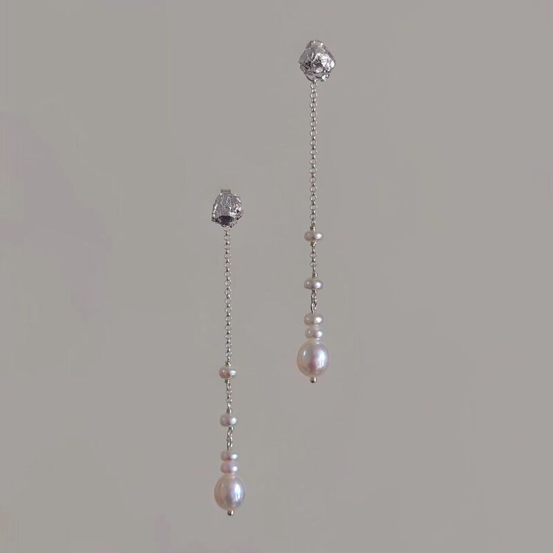 Water Drop Fluttering Style, Niche, Cool and High-End Feel, Two-Way Wear, New Chinese Style Long Tassel Earrings, 2024 New Popular Earrings