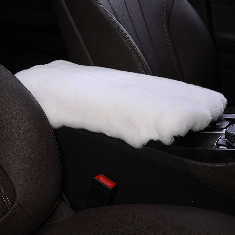 Pad Winter New – Universal Armrest box pad - milky-white-high-quality-whole-rex-rabbit-skin