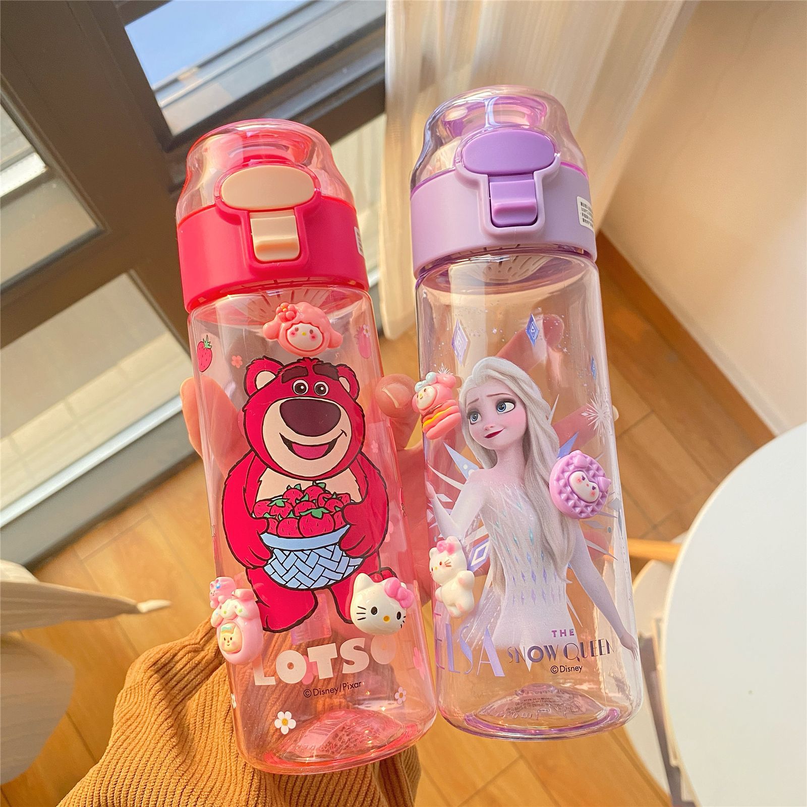 Sanrio taza de agua niñas estudiante de alta apariencia taza de plástico tritan alta temperatura resistente verano lindo niños taza de agua