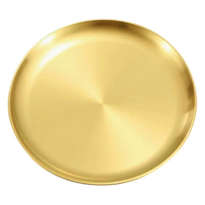304 Диск Из Нержавеющей Стали Корейский Стиль Барбекю Тарелка Золотой Поднос Обеденная Тарелка Фруктовая Тарелка Барбекю Шведский Стол Костная Тарелка