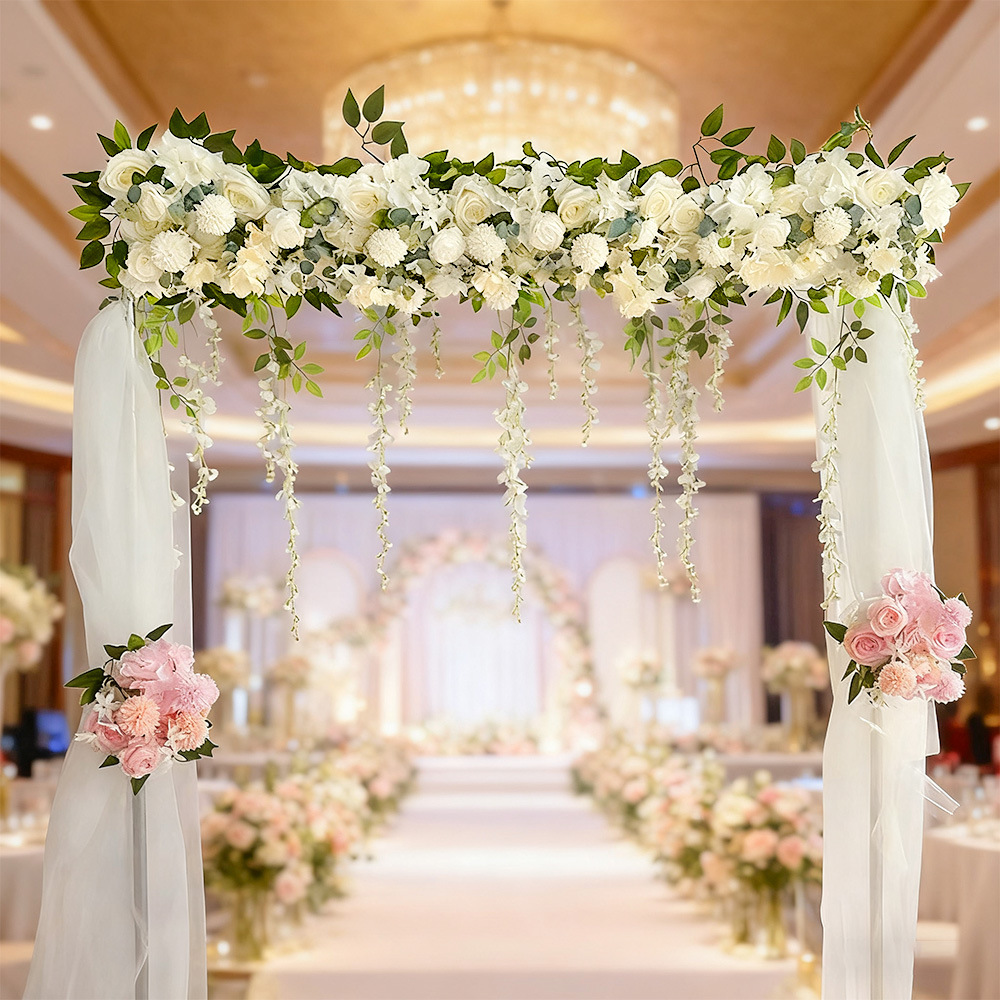 2025 nueva fila de flores de boda 1 escena de boda de la serie Meisen, pasarela de diseño de la escena de la boda, flores falsas, suministro transfronterizo