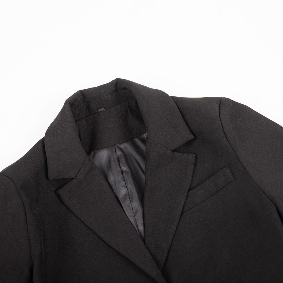 Bộ vest blazer dáng ngắn cổ ve áo kèm chân váy siêu ngắn dài tay — Màu hồng, Màu hồng nhạt, Màu đen, Tất cả các màu đều có trong kho, size L trọng lượng: 670g chi tiết 8