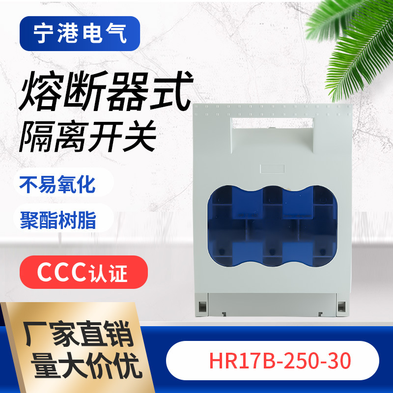 宁港现货供应熔断器式隔离开关HR17B-250/30闸刀开关