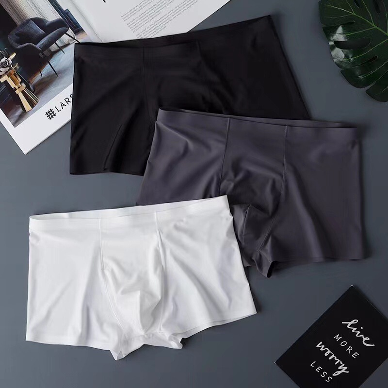 Seamless Ice Silk Men's Underwear, Men's Boxer Briefs, Cool, Light and Breathable Boxer Briefs, Men's Thin Men's Trousers, Quick-Drying