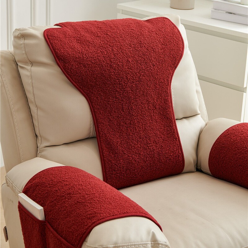 Cross-Border Best-Selling Cashmere Sofa Backrest Space Chair Plus Anti-Slip Headrest Cushion Armrest Towel Comfortable Three-Piece Set