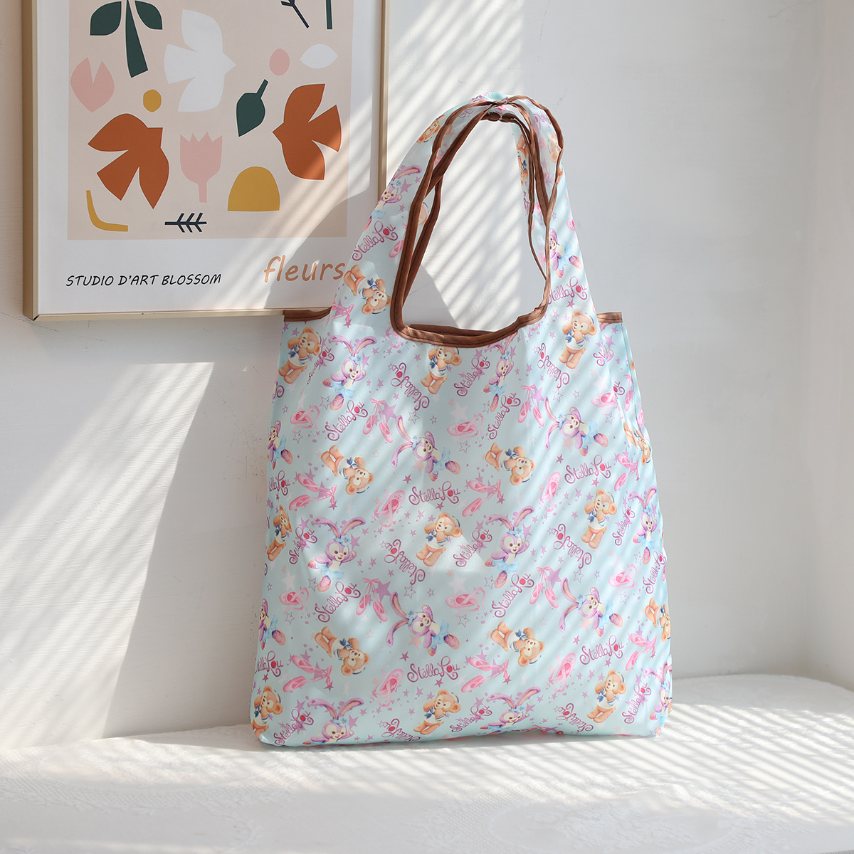 Dibujos animados lindo coolomi gran capacidad bolsa de protección del medio ambiente portátil plegable supermercado bolsa de compras bolsa de tela ligera bolsa de hombro