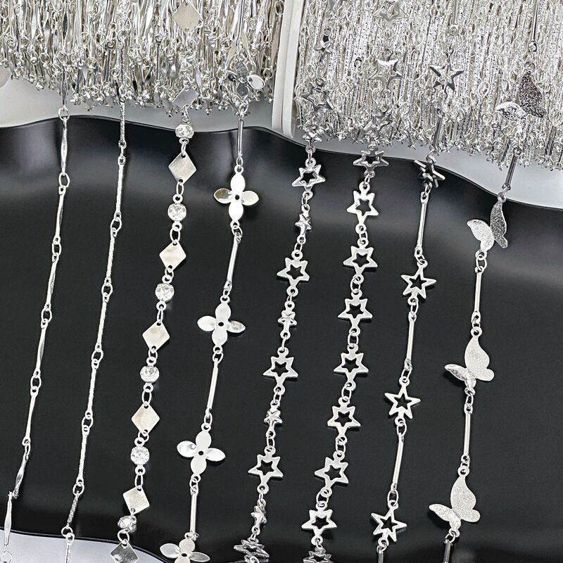 DIY bead chains, flat bar chains, four-leaf clover star tassel chains, hanging chains, DIY chains, clothing accessory materials DIY bead chains, flat bar chains, four-leaf clover star tassel chains, hanging chains, DIY chains, clothing accessory materials