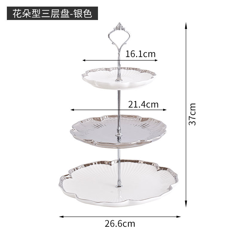 De estilo europeo de cerámica soporte de postre soporte de exhibición de la torta de cumpleaños de la boda soporte de descanso de té Mesa té de la tarde postre bandeja de frutas