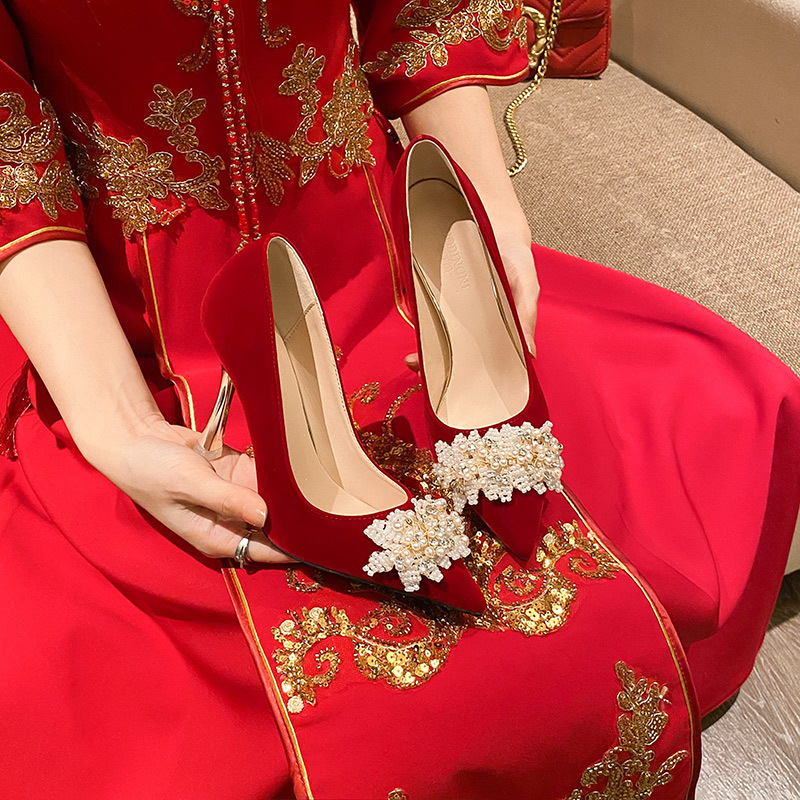 316-86 Chinese Wedding Shoes Bridal Shoes Xiuhe Wedding Shoes Bridal Shoes Red Stiletto Shoes Fat Feet Wide