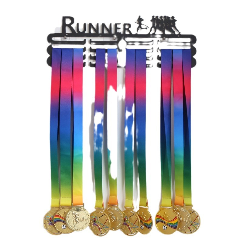 En stock Medallero de hierro estante de exhibición de medalla de maratón medalla de oro estante de almacenamiento variedad creativa