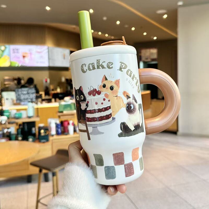 迪乐贝尔猫咪不锈钢学生保温杯女生高颜值猫咪新款便携迷你口袋杯|undefined