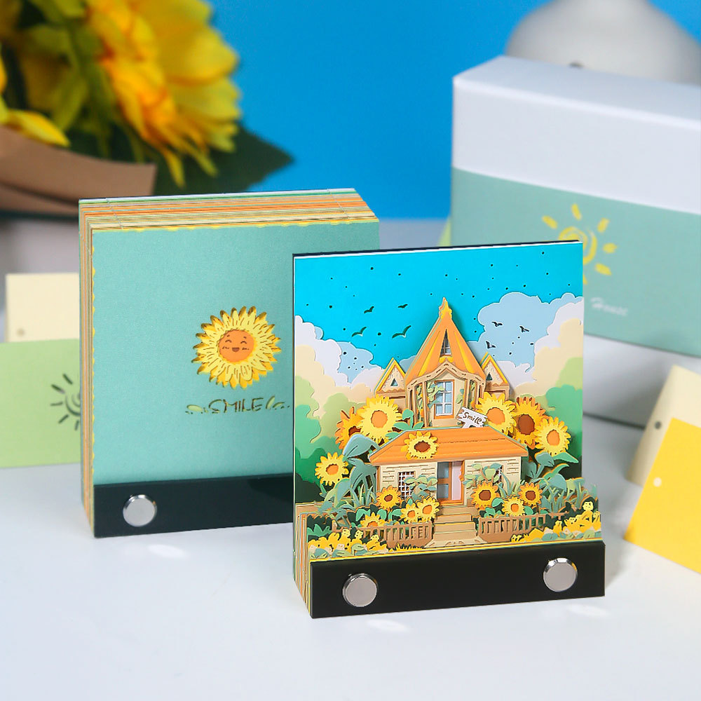 Three dimensional table hut, Birthday gift, sunflower, 3D