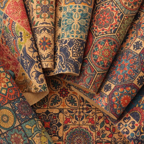 Natural Cork Fabric with Real Wood Grain, Water Pine Fabric, Oak Bark Tree Grain Linen, Suitable for Bags, Handbags, Handmade Crafts