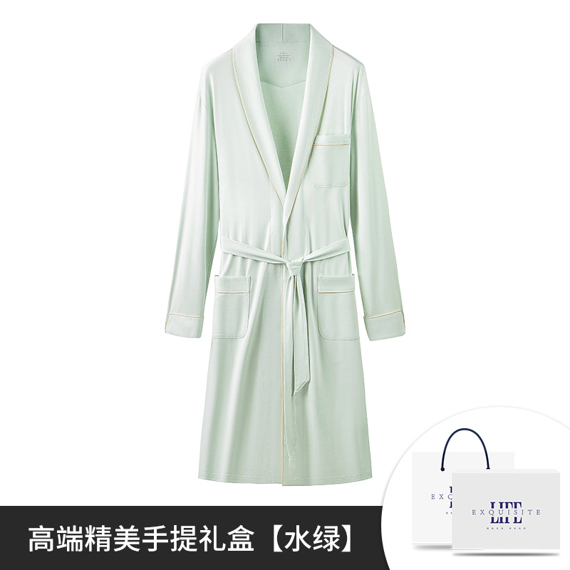 Procesamiento personalizado modal de primavera y otoño, bata de baño larga para mujer, bata de baño delgada, bata de la mañana, bata de la casa en stock