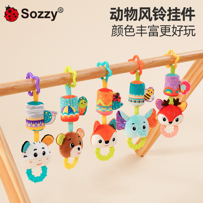 Sozzy Newborn Bed Hanging 0-1 Year Baby Plush Soothing Carriage Rattles Stroller Accessory Wind Chime Toy
