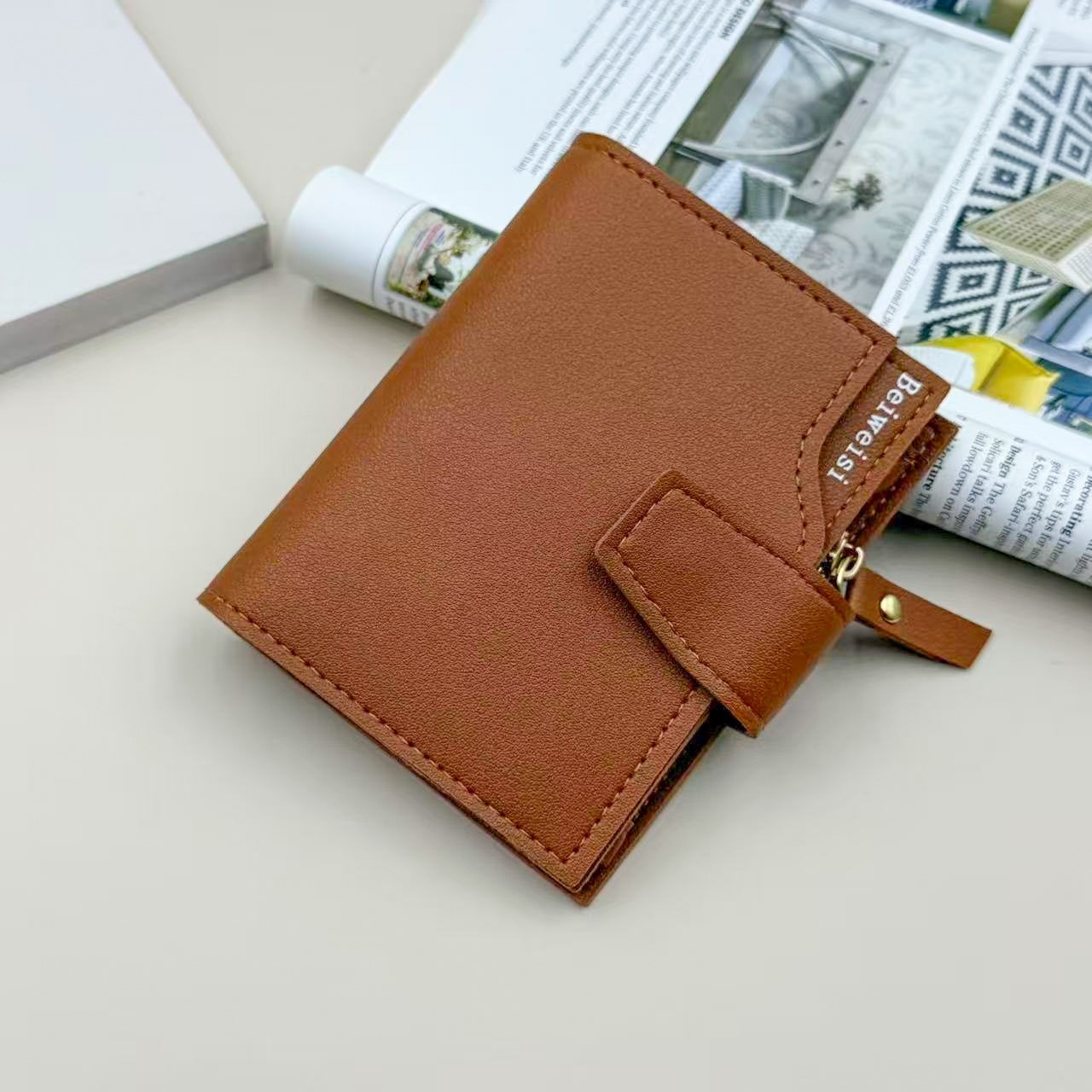 Cartera directa transfronteriza de damas, cartera de tarjetas plegables, cartera multifuncional, cartera de tarjetas, cartera de hebilla caliente de Amazon