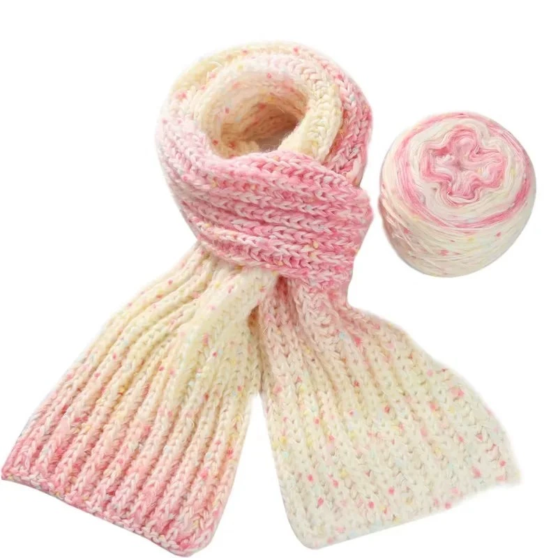 Радужный сахарный шарф из окрашенной фасоли шерстяной ручной работы из мохера ручной работы из смешанной шерсти мяч домашний подарок для подруги