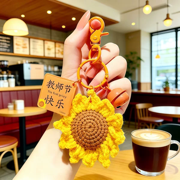 Winning Keychain in One Fell Swoop: Happy Teacher's Day Plush Knitted Pendant, Top Candidate for Student Graduation Gift Wholesale